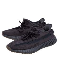 Pre Owned  حذاء رياضي اديداس X ييزي بوست 350 V2 تريكو قطن رصاصي مقاس 38.5