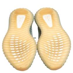 Pre Owned Yeezy x Adidas Green/Grey Cotton Knit Fabric Boost 350 V2 Desert Sage Sneakers Size 38