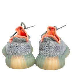 Pre Owned Yeezy x Adidas Green/Grey Cotton Knit Fabric Boost 350 V2 Desert Sage Sneakers Size 38