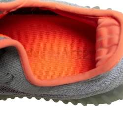 Pre Owned Yeezy x Adidas Green/Grey Cotton Knit Fabric Boost 350 V2 Desert Sage Sneakers Size 38