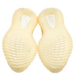 Pre Owned Yeezy Cream/White Knit Fabric 350 V2 Natural Sneakers FR 38