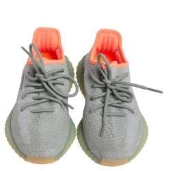 Pre Owned Yeezy x Adidas Green/Grey Cotton Knit Fabric Boost 350 V2 Desert Sage Sneakers Size 37.5