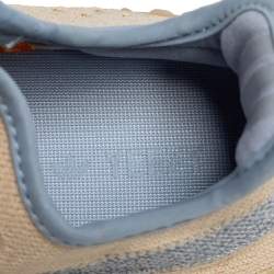 Pre Owned Yeezy x adidas Light Beige Knit Fabric Boost 350 V2 Linen Sneakers Size 38