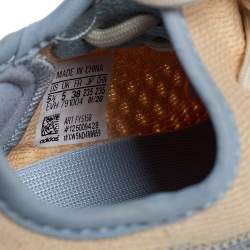 Pre Owned Yeezy x adidas Light Beige Knit Fabric Boost 350 V2 Linen Sneakers Size 38