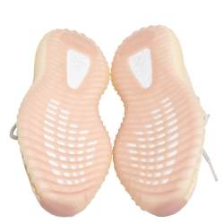 Pre Owned Yeezy x adidas Light Beige Knit Fabric Boost 350 V2 Linen Sneakers Size 38