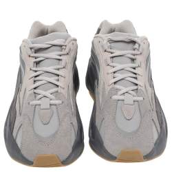 Pre Owned Yeezy x Adidas Grey Suede And Fabric Boost 700 V2 Tephra Sneakers Size 42