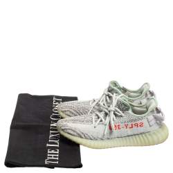 Pre Owned حذاء رياضي ييزي x أديداس بوست 350 V2 2.0 قماش تريكو رصاصي//أزرق مقاس 39.5