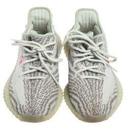 Pre Owned حذاء رياضي ييزي x أديداس بوست 350 V2 2.0 قماش تريكو رصاصي//أزرق مقاس 39.5