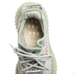 Pre Owned حذاء رياضي ييزي x أديداس بوست 350 V2 2.0 قماش تريكو رصاصي//أزرق مقاس 39.5