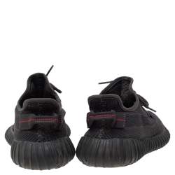 Pre Owned حذاء رياضي ييزي x اديداس بوست 350 V2 قماش تريكو أسود عنق منخفض مقاس 40