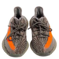 مملوكة مسبقًا حذاء رياضي  اديداس X ييزي بوست 350 V2 بيلوغا قماش تريكو رصاصي/ برتقالي مقاس 37.5  