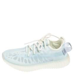 Pre Owned Yeezy x Adidas Blue Mesh Boost 350 V2 Mono Ice Low Top Sneakers Size 37.5