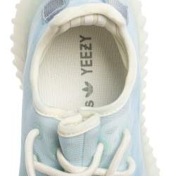 Pre Owned Yeezy x Adidas Blue Mesh Boost 350 V2 Mono Ice Low Top Sneakers Size 37.5