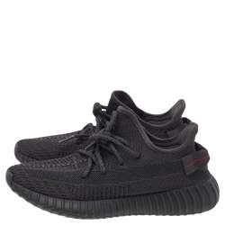 Pre Owned Yeezy x Adidas Black Cotton Knit Boost 350 V2 Black Static Sneakers Size 40 2/3