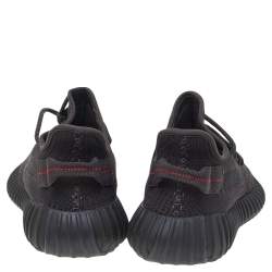 Pre Owned Yeezy x Adidas Black Cotton Knit Boost 350 V2 Black Static Sneakers Size 40 2/3