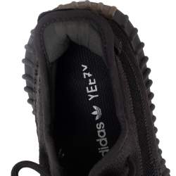 Pre Owned Yeezy x adidas Black Knit Fabric Boost 350 V2 Low Top Sneakers Size 40