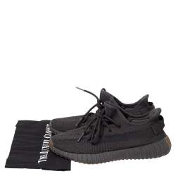 Pre Owned Yeezy x adidas Black Knit Fabric Boost 350 V2 Low Top Sneakers Size 40