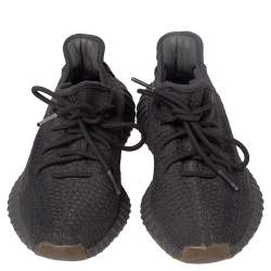 Pre Owned Yeezy x adidas Black Knit Fabric Boost 350 V2 Low Top Sneakers Size 40