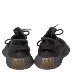 Pre Owned Yeezy x adidas Black Knit Fabric Boost 350 V2 Low Top Sneakers Size 40