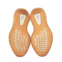 Pre Owned Yeezy x Adidas Peach Knit Fabric Boost 350 V2 Clay Sneakers Size 40