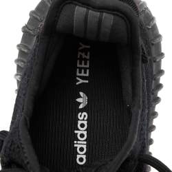 Pre Owned Yeezy x Adidas Black Knit Fabric Boost 350 V2 Sneakers Size 40