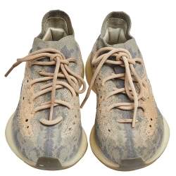 Pre Owned Yeezy x adidas Grey Knit Fabric Boost 380 Mist Reflective Low Top Sneakers Size 38 1/3