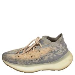 Pre Owned Yeezy x adidas Grey Knit Fabric Boost 380 Mist Reflective Low Top Sneakers Size 38 1/3