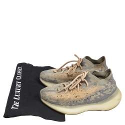 Pre Owned Yeezy x adidas Grey Knit Fabric Boost 380 Mist Reflective Low Top Sneakers Size 38 1/3