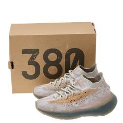 Pre Owned Yeezy x adidas Pepper Knit Fabric Boost 380 Mist Reflective Low Top Sneakers Size 38 ⅔
