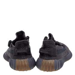 Pre Owned Yeezy x Adidas Black Knit Fabric Boost 350 V2 Cinder Sneakers Size 37 1/3