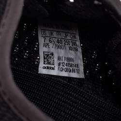 Pre Owned Yeezy x Adidas Black Knit Fabric Boost 350 V2 Cinder Sneakers Size 40