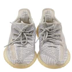 Pre Owned حذاء رياضي ييزي x أديداس بوست 350 V2 ستا تيك قماش تريكو رصاصي/أبيض مقاس 40 2/3 