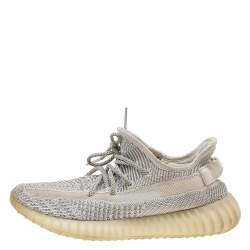 Pre Owned حذاء رياضي ييزي x أديداس بوست 350 V2 ستاتيك قماش تريكو رصاصي/أبيض مقاس 40 2/3 