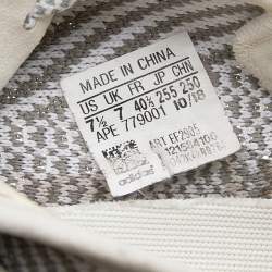 Pre Owned حذاء رياضي ييزي x أديداس بوست 350 V2 ستاتيك قماش تريكو رصاصي/أبيض مقاس 40 2/3 