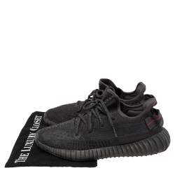 Pre Owned Yeezy x Adidas  Dark Grey Knit Fabric Boost 350 V2 Cinder Reflective Sneakers Size 40 2/3