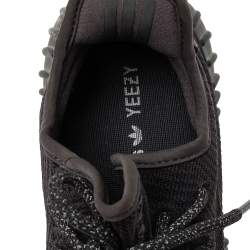Pre Owned Yeezy x Adidas  Dark Grey Knit Fabric Boost 350 V2 Cinder Reflective Sneakers Size 40 2/3