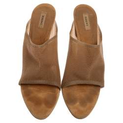 Season 6 Beige Mesh Open-Toe Mules Size 40.5