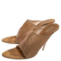 Season 6 Beige Mesh Open-Toe Mules Size 40.5