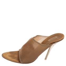 Season 6 Beige Mesh Open-Toe Mules Size 40.5