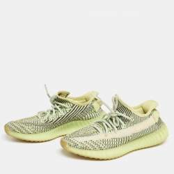 Pre Owned Yeezy x Adidas Green Knit Fabric  Boost 350 V2  Yeezreel (non reflective) Sneakers Size  38