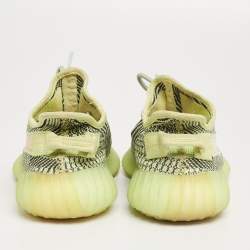 Pre Owned Yeezy x Adidas Green Knit Fabric  Boost 350 V2  Yeezreel (non reflective) Sneakers Size  38