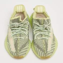 Pre Owned Yeezy x Adidas Green Knit Fabric  Boost 350 V2  Yeezreel (non reflective) Sneakers Size  38