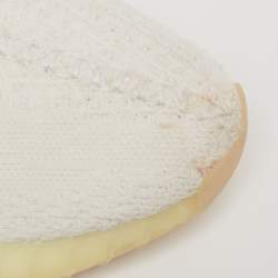 Pre Owned Yeezy x Adidas White Knit Fabric Boost 350 V2 Non-Reflective Sneakers Size 40 2/3