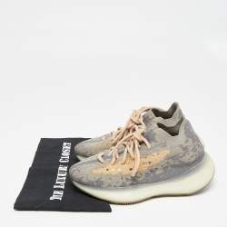 Pre Owned Yeezy x adidas Grey Knit Fabric Boost 380 Mist Sneakers Size 371/3