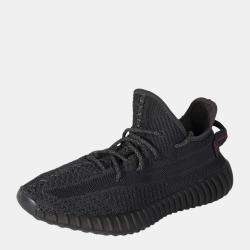 Yeezy x Adidas Black Knit Fabric Boost 350 V2 Black Non-Reflective Sneakers Size 40