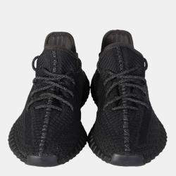 Yeezy x Adidas Black Knit Fabric Boost 350 V2 Black Non-Reflective Sneakers Size 40