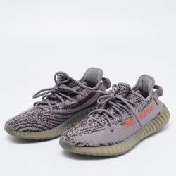 مملوكة مسبقًا Adidas x Yeezy Boost Grey Knit Fabric 350 V2 Non-Reflective Sneakers 40 2/3