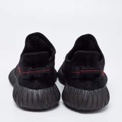 Pre Owned حذاء رياضي ييزي x أديداس بوست 350 ڨي2 قماش تريكو أحمر/أسود بعنق منخفض مقاس 40 