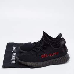 Pre Owned حذاء رياضي ييزي x أديداس بوست 350 ڨي2 قماش تريكو أحمر/أسود بعنق منخفض مقاس 40 