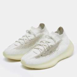 Pre Owned Yeezy x Adidas White Knit Fabric Boost 380 Calcite Glow Sneakers Size 40 2/3